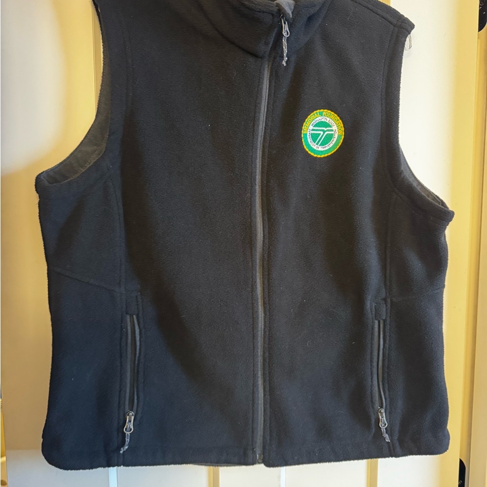 Men’s Port Authority Black Fleece Vest with Embroidered Patch